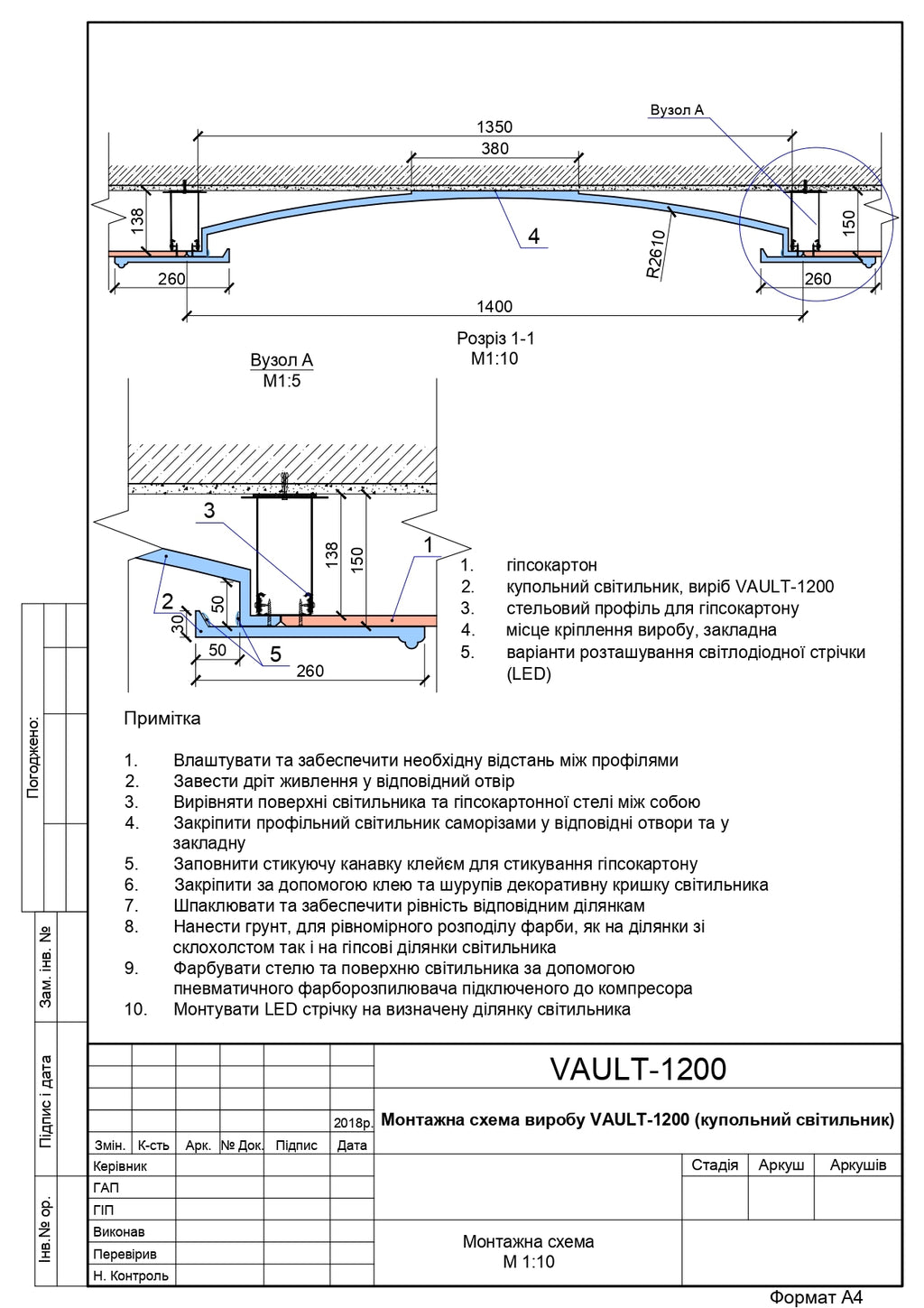 Декоративні світильник VaultDecor1200